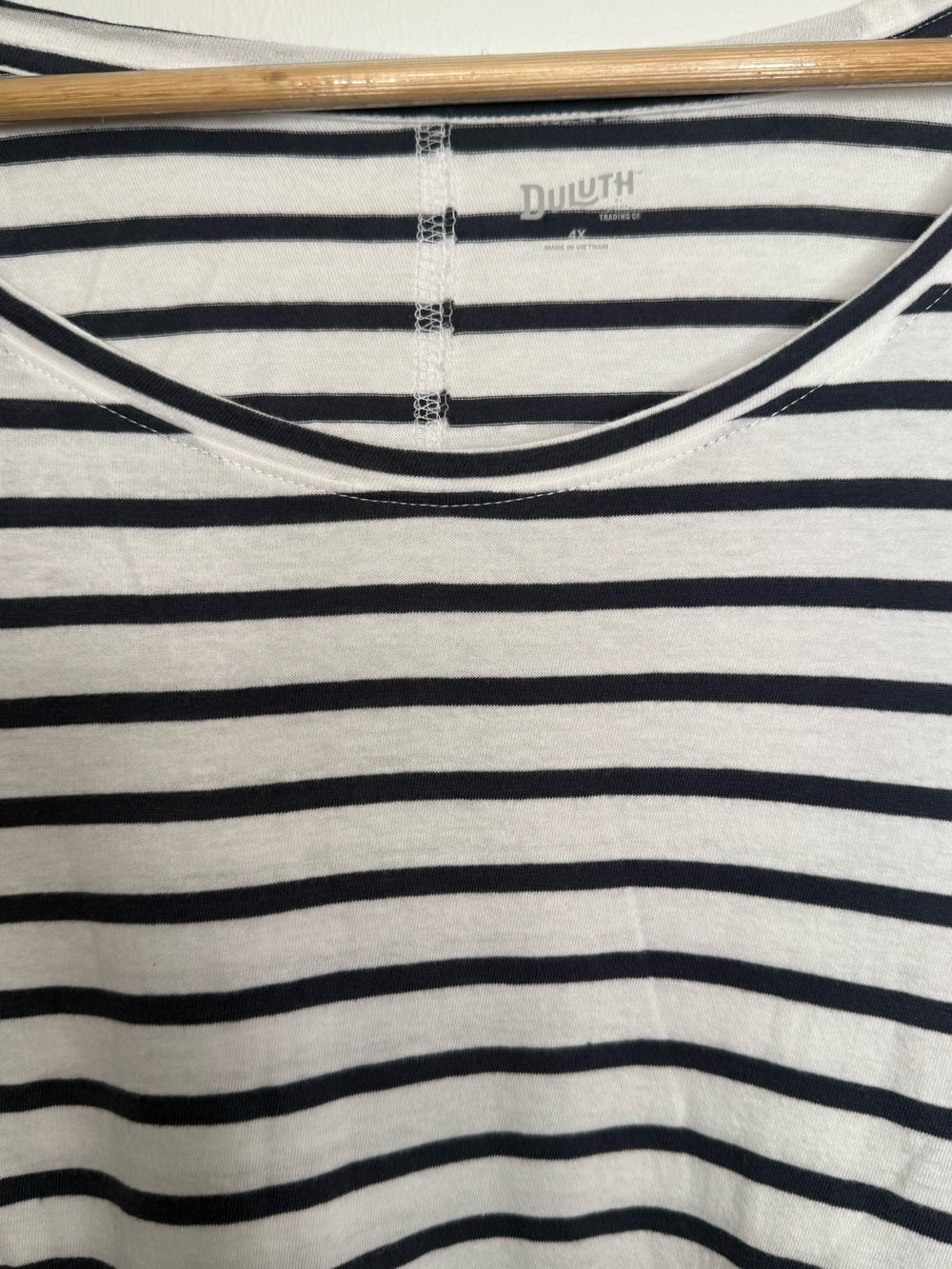 Duluth Trading Co Navy White Striped Long Sleeve Tee 4X - Picture 3 of 3
